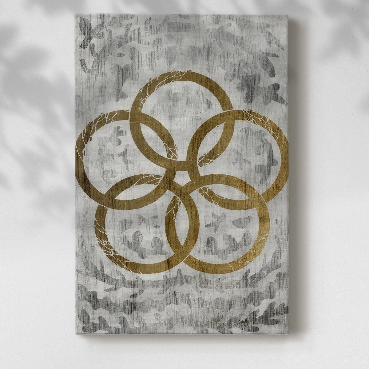 Five Golden Rings - Gold Leaf Holiday- Gallery Wrapped Canvas