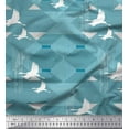 thumbnail image 1 of Soimoi Velvet Fabric Geometric & Flying Stork Bird Print Sewing Fabric Yard 58 Inch Wide, 1 of 1