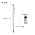 thumbnail image 2 of Uxcell 6pcs Metal Stylus Pen Ballpoint Pen 2 in 1 Universal Retractable Ink Pen with Stylus Tips Pink, 2 of 7