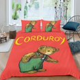 thumbnail image 2 of Corduroy Conjunto de sábanas temático, trío de piezas, cómodo y amigable con la piel, diseño único, regalo de decoración para el hogar para familiares, amigos y fans, 90 cm * 190 cm, 2 of 6