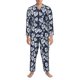 thumbnail image 3 of Balery White Leaves Pijama para Hombre de Dos Piezas con Manga Larga, Conjunto de Dormir y Descanso Suave con Bolsillos-X-Large, 3 of 7