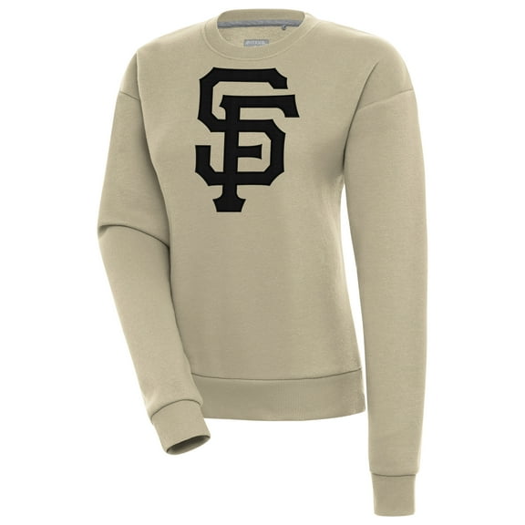 Women's Antigua Khaki San Francisco Giants Victory Pullover Sweatshirt
