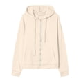 thumbnail image 6 of Satingcolo Womens Hoodies Zip Up Casual Long Sleeve Oversized Hoodie Y2K Full Zipper Preppy Sweatshirts Jackets,Beige S, 6 of 6