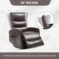 thumbnail image 4 of Leumius Swivel Recliner Chair,360° Glider Rocking Chair with Massage and Heating,PU Leather Small Manual Recliner for Nursery Home Theater,Brown PU, 4 of 7