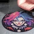 thumbnail image 4 of Psychedelic Clown Joker Round Carpet Circle Rug Outdoor Patio Area Rug Washable Large Area Rugs Hallway Room Decor Fitness Mats, 4 of 8