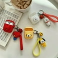 thumbnail image 3 of for Apple Airpod 1&2 Case Cover 3D Cartoon Strap Bell Keychain Case Silicone Bluetooth Headset & Earphone Protection, Cute & Stylish Design for Kids, Teens, Girls & Boys (White), 3 of 4