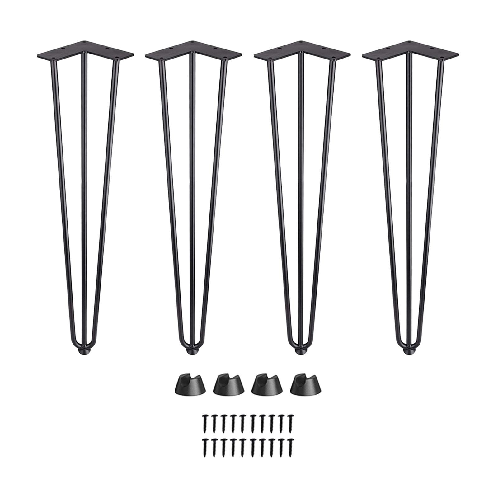 4 Pieces Furniture Legs with Floor Protectors and Mounting Screws Carbon Steel Easy Installation
