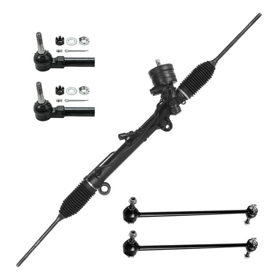 Detroit Axle - Front Rack & Pinion Kit for 04-08 Pontiac Grand Prix 2005 2006 2007 Power Steering Rack and Pinion Assembly 2 Outer Tie Rods 2 Sway Bars Replacement