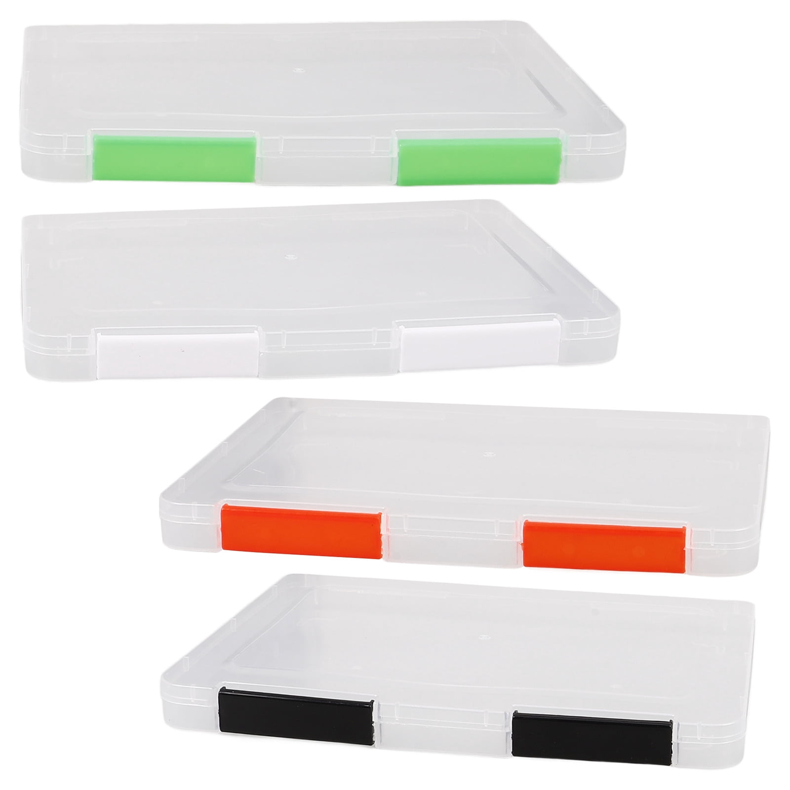 WHAMVOX  4 Pcs Cards Organizer Portable Document Storage Container Transparent Office Work