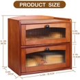 thumbnail image 5 of Breadbox for Kitchen Countertop Double Layer Large, Solid Wooden Farmhouse Bread Storage Container with Acrylic Window, Bread Holder Organizer Bin for Homemade Bread and Pantry(Teak), 5 of 14