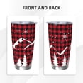 thumbnail image 3 of Fotbe Christmas Tree Buffalo Plaid Pattern 20 oz Tumbler Stainless Steel Vacuum Insulated Coffee Ice Cup Double Wall Travel Flask Leak-proof Coffee Cup-Straw Three-piece Set, 3 of 8