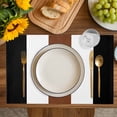 thumbnail image 2 of Brown Black White Boho Contemporary Modern Art Burlap Kitchen Place Mats Waterproof Cloth Table Mats, Indoor Outdoor Placemats Easy Clean Dinner Decor, 2 of 8