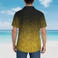 thumbnail image 4 of Kll Men'S Hawaiian Shirt Short Sleeve Button Down Beach Shirts-Gold Glitter Gradient, 4 of 7