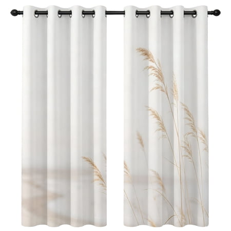 Wild Pampas Grass Blackout Curtains 84 Inches Long Rustic Cottagecore Golden Beige Fields Thermal Insulated Room Darkening Drapes with Grommets for Living Room 42 W x 84 L 2 Panels