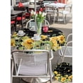 thumbnail image 5 of Outdoor Tablecloth with Umbrella Hole for Patio/Picnic/Party/Camping, Black Sunflower Waterproof Table Cloth Round Cover Washable, Summer Eucalyptus Botanical Floral (Dia 54"), 5 of 8