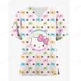 thumbnail image 3 of Camiseta de enfermería con estampado de Hello Kitty, camisetas informales de manga corta con cuello en V y bolsillo, uniformes de enfermería para mujer, ropa de enfermería para mujer, talla 5XL, 3 of 4