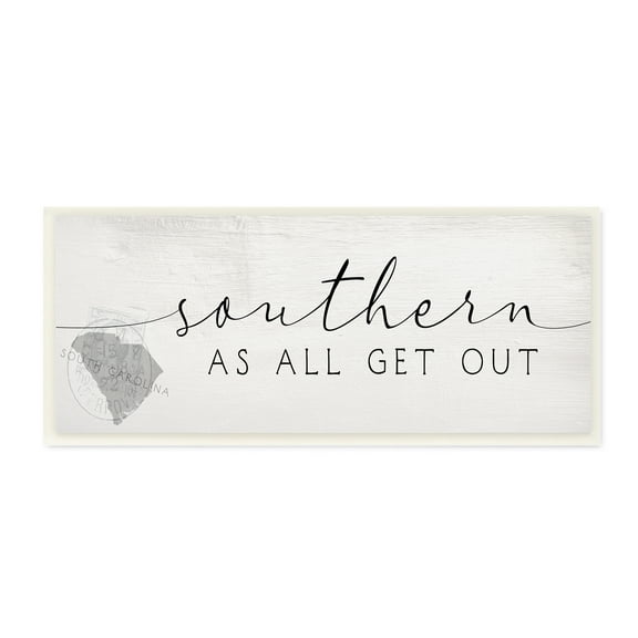 Stupell Industries Southern As All Get Out South Carolina State Slang Typography Painting Unframed Art Print Wall Art, 7 x 17