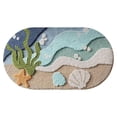 thumbnail image 2 of Beach Bathroom Rugs Soft, Absorbent, Non Slip Bath Mat for Bathroom, Kitchen, Entryway Decor with Starfish Shell Design, 60*90cm, 2 of 8
