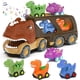 thumbnail image 2 of Veslier Coche de dinosaurio de juguete para niños de 2, 3, 4, 5 años, camión portador de energía de fricción con 4 unidades de coche de dinosaurio pequeño, regalo de cumpleaños de Navidad para niños d, 2 of 3