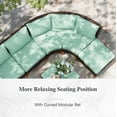 thumbnail image 3 of Alpha Joy 9 Pieces Wicker Outdoor Conversation Set with 56" Fire Pit Table Curved Patio Furniture Set, Turquoise, 3 of 10