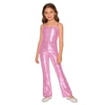 thumbnail image 3 of iiniim Girls Shiny Sequined Dance Jumpsuit Halloween Carnival Party Sleeveless Full Length Bodysuit Pink 14, 3 of 7