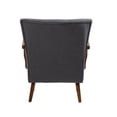 thumbnail image 6 of Accent Chair with Square Armrests, Modern Linen Lounge Chair with Wood Legs, Comfy Armchair for Living Room Bedroom Apartment, Dark Gray, 6 of 9