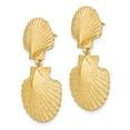 thumbnail image 2 of FB Jewels 14K Yellow Gold Double Scallop Dangle Earrings, 2 of 3