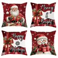 thumbnail image 2 of Funda de almohada con decoración navideña, diseño de Papá Noel y muñeco de nieve, adecuada para el hogar, la habitación, el sofá, regalo, 2 of 5