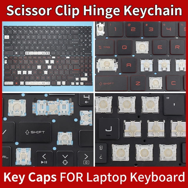 Replacement English Key Cap For MSI GF66 MS-1582 GF76 GL76 GL66 MS-17L1 MS-17H3 Keyboard Keys Keycaps 2 Keycap and Hinge