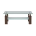 thumbnail image 2 of Jofran Table Basse Rectangulaire en Verre Compas en Chrome et Bois, 2 of 3