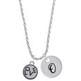 thumbnail image 1 of Delight Jewelry Silvertone Love in Circle Silvertone Script Initial Disc - O - Charm Necklace, 20"+3", 1 of 4