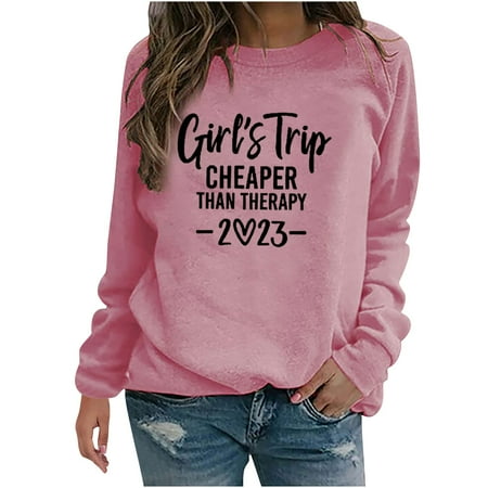 

QIPOPIQ Shirts for Women ClearanceWomen s Fashion Printed Loose T-shirt Long Sleeves Blouse Round Neck Casual Tops