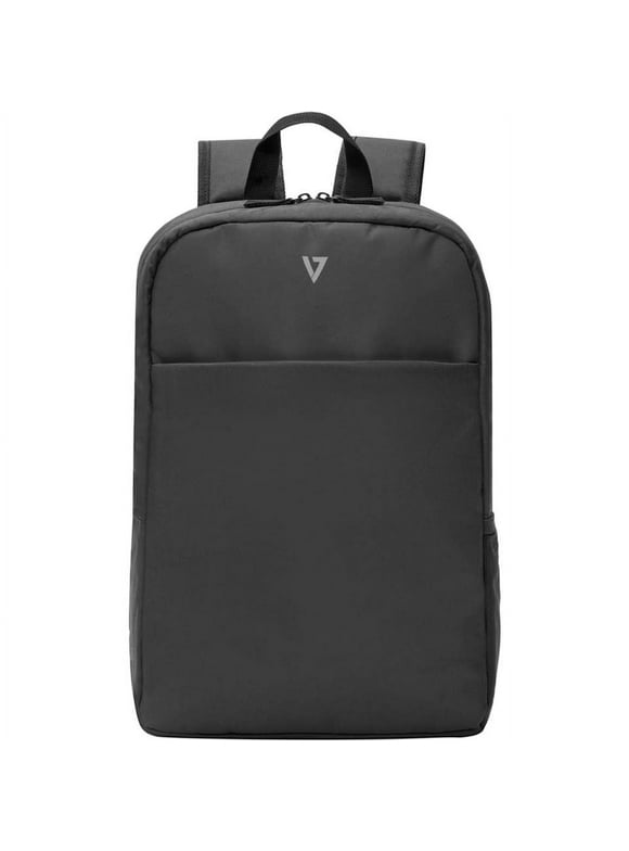 V7 16" Essential Backpack - Water Resistant, Black, Black