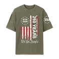 thumbnail image 3 of Kixjoy 250 Anniversary Usa Shirt Men 4th Of July Crewneck Acid Wash T-Shirt Short Sleeve Casual Big and Tall Shirts, Army Green XL, 3 of 4