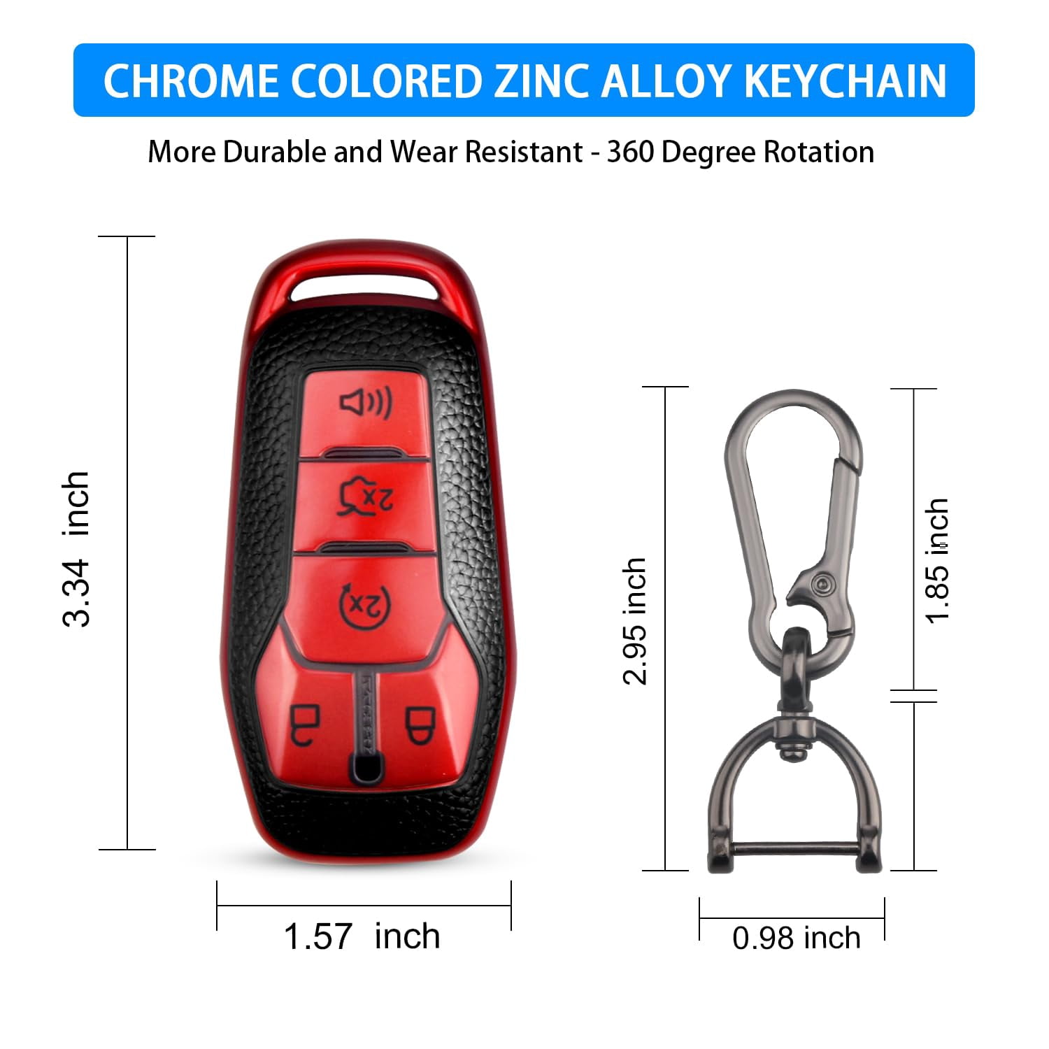 For Ford Key Fob Cover with Keychain, Shell Compatible with Ford Explorer, F150, Lincoln MKC, MKX, MKZ, Fusion, Mustang, Edge Remote Vehicle Accessories