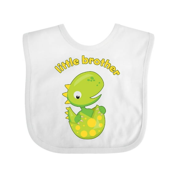 Inktastic Little Brother Dinosaur Boys Baby Bib