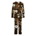 thumbnail image 4 of CLOISE Night Clothes for Women Sets 2-Piece Soft Long Sleeve Sleepwear Tees and Casual Lounge Pants Pajama Sets Cozy Flower Graphic Trendy Nightwear, 4 of 5
