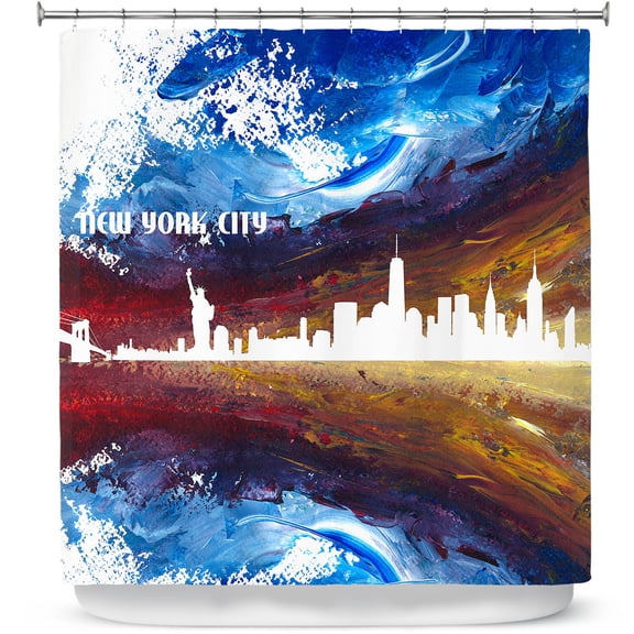 Shower Curtains 70" x 73" from DiaNoche Designs by Markus Bleichner - New York Scissor Blue