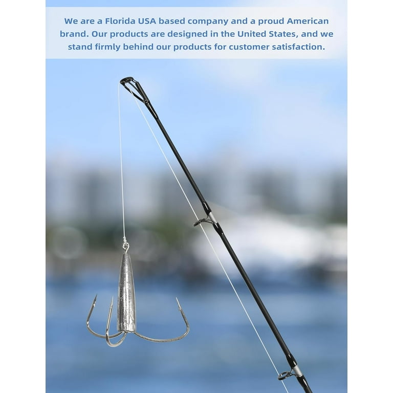 Bluwing 12/0 Weighted Treble Hooks 2pcs Snag Hooks High Carbon Steel Fishing Hook Bunker Snagging Hooks Saltwater Heavy Duty Treble Hooks, 2oz Bluwing 12/0 Weighted Treble Hooks 2pcs Snag Hooks High Carbon Steel Fishing Hook Bunker Snagging Hooks Saltwater Heavy Duty Treble Hooks, 2oz