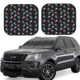 thumbnail image 1 of Saiise purple cyan brown Skull for Foldable Car Sun Shades (2-Pack) Offer Sun Protection with an Easy-fold Design for Convenient Windshield Shading-Large, 1 of 6