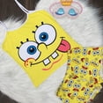 thumbnail image 1 of 2025 Ropa Nuevo conjunto de pantalones cortos de Bob Esponja de dibujos animados para mujer, 1 of 5