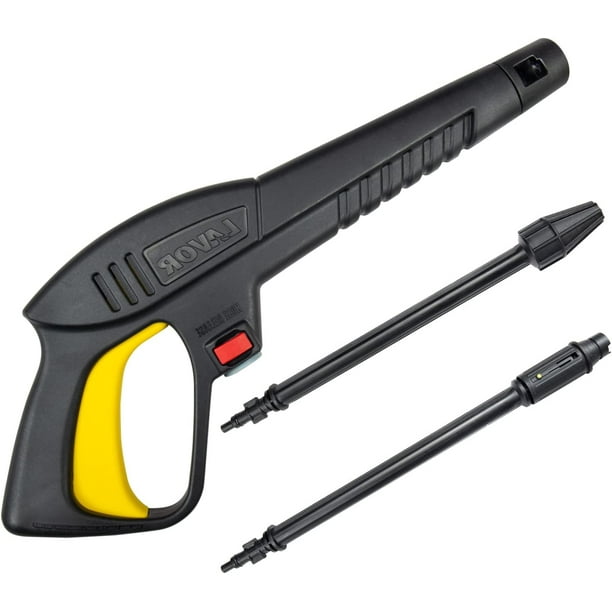 Pistola de agua de alta presión con lanza de chorro variable y lanza giratoria, compatible con hidrolimpiadoras Lavor