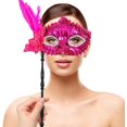 thumbnail image 4 of Mascarillas de carnaval con palos - mascarillas de fiesta de mujeres decoradas con trajes de fiesta de Venecia desfile de moda, 4 of 4