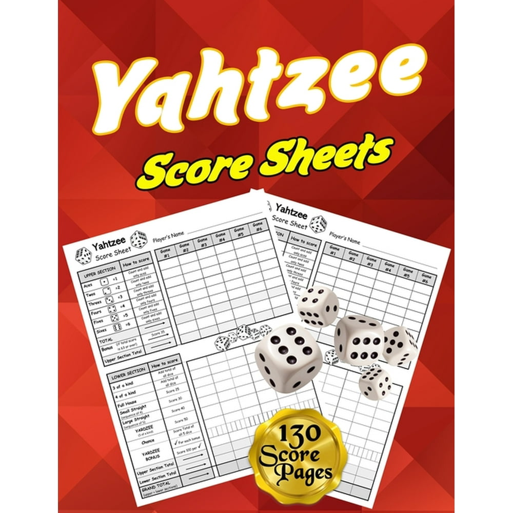 Yahtzee Score Sheets 130 Pads for Scorekeeping Yahtzee Score Pads