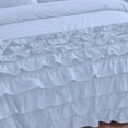 thumbnail image 6 of Duvet Cover 5 Piece Set Half-Ruffle (1 Duvet Cover & 4 Pillowcases) 100% Egyptian Cotton Quilt Cover with Zipper, 400TC Luxury Covers for Comforter & Blanket - Light Blue Solid, Queen Size., 6 of 8