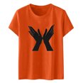 thumbnail image 2 of Fiudx Ofertas Relámpago Camiseta de Manga Corta con Cuello Redondo y Estampado Superior para Mujer Camiseta/Camisa de Cuello Redondo de Manga Corta, 2 of 4