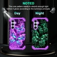 thumbnail image 2 of CASEFIV for Samsung Galaxy S24 FE 5G Case,Glow in The Dark Three Layer Heavy Duty Sturdy Shockproof Protection Rugged Hard PC+Soft TPU Bumper Case,Dark Purple, 2 of 8