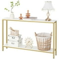 thumbnail image 2 of HOOBRO Console Table 47.2" Narrow Skinny Table Industrial Entryway Living Room Hallway White and Gold DW20XG01G1, 2 of 8