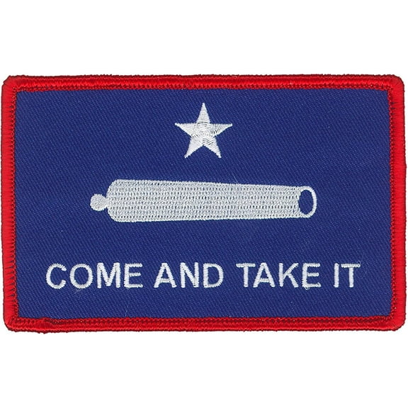 COME AND TAKE IT BLUE, PATCH - High Thread Iron-On Heat Sealed Backing Sew-On Patch - 4" x 3"