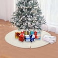 thumbnail image 6 of Christmas Tree Skirt, 24.4 Inches White Cable Knit Christmas Tree Mat, Braided Cable Knit Thick Rustic Christmas Tree Decorations for Xmas Holiday Party Winter Farmhouse New Year Decoration Indoor, 6 of 8